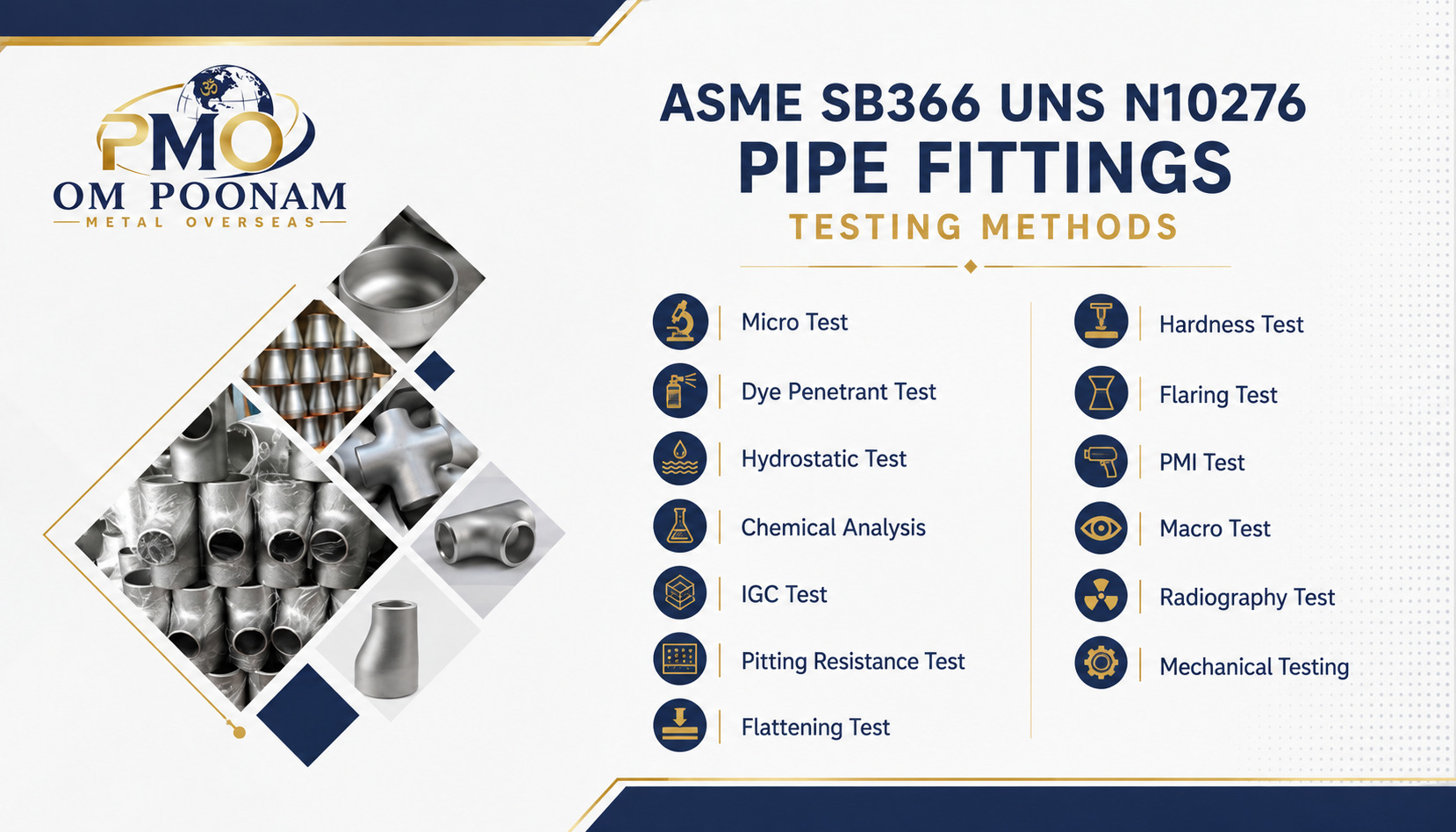 ASME SB366 UNS N10276 Pipe Fittings Testing Methods