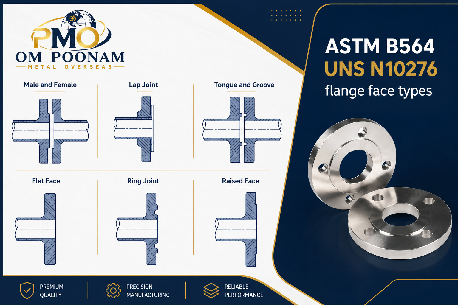 ASTM B564 UNS N10276 flange face types