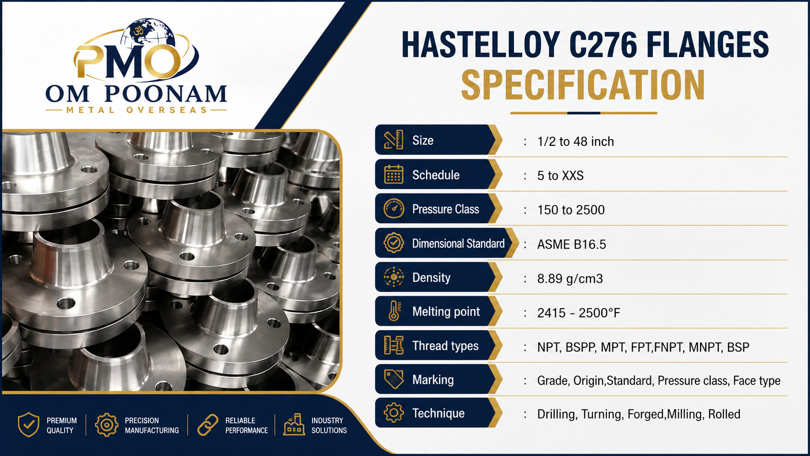 Hastelloy C276 Flanges Specification