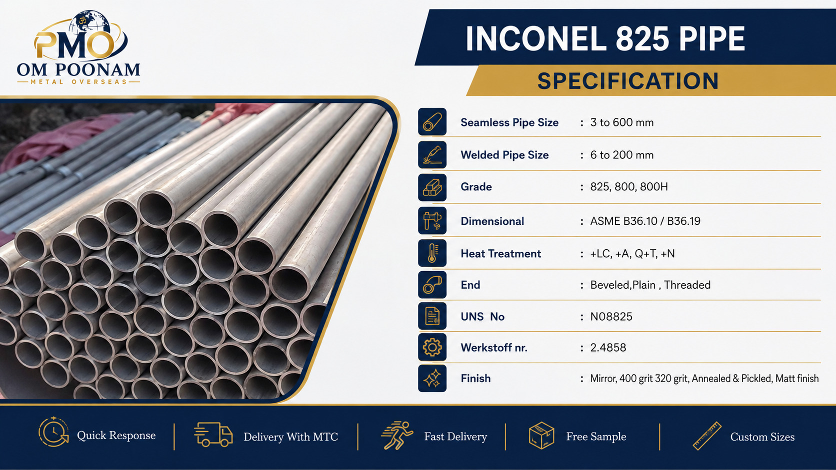 Inconel 825 Pipe Specification