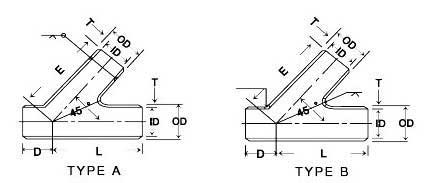 Lateral Tee Dimensions