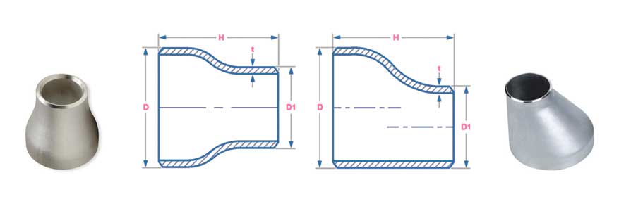ASME SB366 UNS N08800 Reducer Dimension