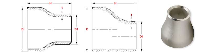 Dimensions of ANSI B16.9 DIN 2.4816 Reducer