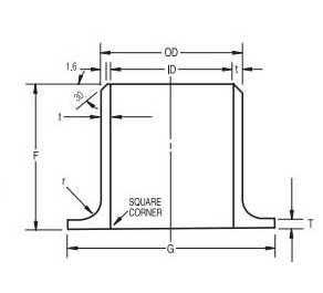 Short Stub End Dimensions