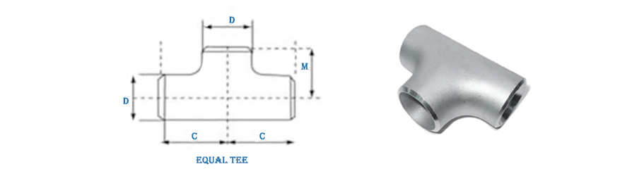 Hastelloy C276 Equal Tee Dimension